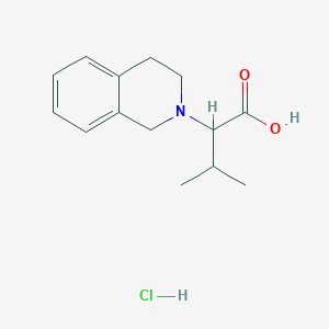 molecular formula C14H20ClNO2 B1463346 3-Methyl-2-(1,2,3,4-tetrahydroisoquinolin-2-yl)butanoic acid hydrochloride CAS No. 1214122-46-9