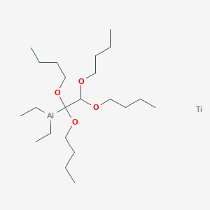 molecular formula C22H47AlO4Ti B14633541 Diethyl(1,1,2,2-tetrabutoxyethyl)alumane;titanium CAS No. 56731-91-0