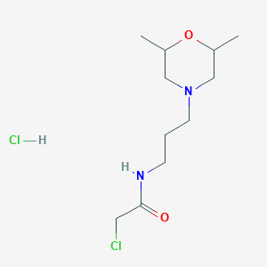 molecular formula C11H22Cl2N2O2 B1463355 2-chloro-N-[3-(2,6-dimethylmorpholin-4-yl)propyl]acetamide hydrochloride CAS No. 1209442-96-5