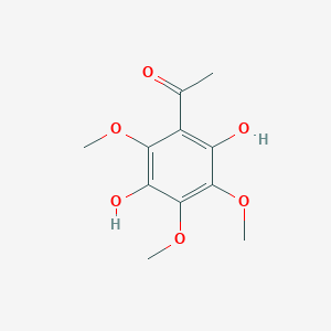 molecular formula C11H14O6 B14633564 Ethanone, 1-(2,5-dihydroxy-3,4,6-trimethoxyphenyl)- CAS No. 55742-65-9
