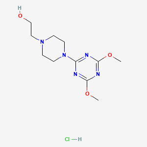 molecular formula C11H20ClN5O3 B1463364 2-(4-(4,6-Dimethoxy-1,3,5-triazin-2-yl)-piperazin-1-yl)ethanol hydrochloride CAS No. 1177093-22-9