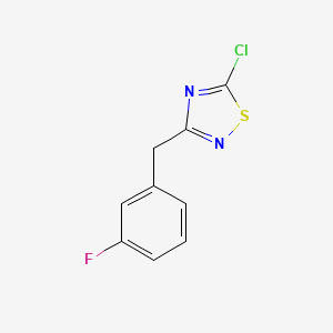 molecular formula C9H6ClFN2S B1463368 5-Chloro-3-[(3-fluorophenyl)methyl]-1,2,4-thiadiazole CAS No. 1029718-68-0