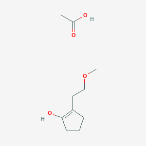molecular formula C10H18O4 B14633682 Acetic acid;2-(2-methoxyethyl)cyclopenten-1-ol CAS No. 52418-93-6