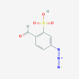 molecular formula C7H5N3O4S B14633695 Benzenesulfonic acid, 5-azido-2-formyl- CAS No. 55305-96-9