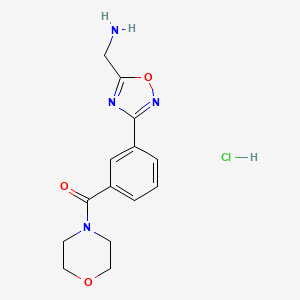 {3-[3-(Morpholin-4-ylcarbonyl)phenyl]-1,2,4-oxadiazol-5-yl}methylamine hydrochloride
