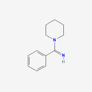 molecular formula C12H16N2 B14633850 Piperidine, 1-(iminophenylmethyl)- CAS No. 55661-47-7