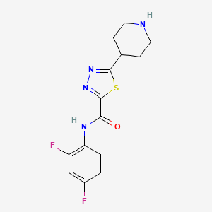 N-(2,4-difluorophenyl)-5-piperidin-4-yl-1,3,4-thiadiazole-2-carboxamide