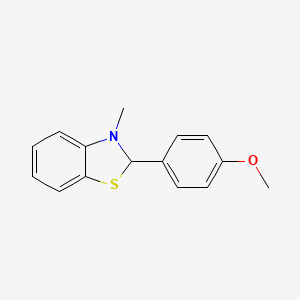 molecular formula C15H15NOS B14633885 Benzothiazole, 2,3-dihydro-2-(4-methoxyphenyl)-3-methyl- CAS No. 56864-76-7