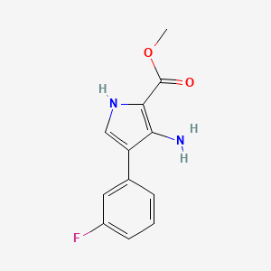 molecular formula C12H11FN2O2 B1463398 methyl 3-amino-4-(3-fluorophenyl)-1H-pyrrole-2-carboxylate CAS No. 1189736-20-6