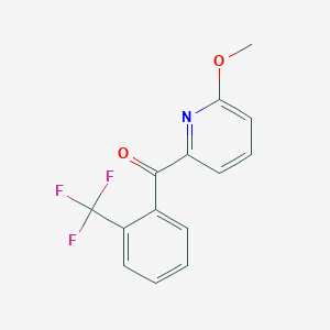 molecular formula C14H10F3NO2 B1463399 6-Methoxy-2-(2-trifluoromethylbenzoyl)pyridine CAS No. 1187165-94-1