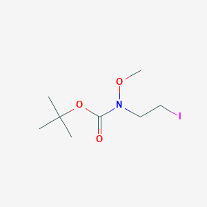 molecular formula C8H16INO3 B1463401 Carbamic acid, N-(2-iodoethyl)-N-methoxy-, 1,1-dimethylethyl ester CAS No. 1174537-77-9