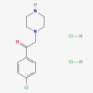 molecular formula C12H17Cl3N2O B1463405 1-(4-Chlorophenyl)-2-(piperazin-1-yl)ethan-1-one dihydrochloride CAS No. 1073155-04-0