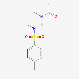molecular formula C10H13FN2O3S2 B14634052 Methyl{[methyl(4-methylbenzene-1-sulfonyl)amino]sulfanyl}carbamyl fluoride CAS No. 52913-43-6
