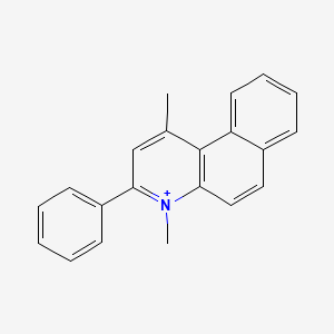 molecular formula C21H18N+ B14634059 Benzo[f]quinolinium, 1,4-dimethyl-3-phenyl- CAS No. 55901-53-6