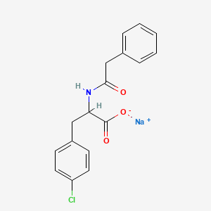 molecular formula C17H15ClNNaO3 B14634066 ALANINE, 3-(p-CHLOROPHENYL)-N-(PHENYLACETYL)-, MONOSODIUM SALT, DL- CAS No. 55327-77-0