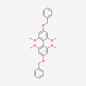 molecular formula C30H30O6 B14634084 4,4'-Bis(benzyloxy)-2,2',6,6'-tetramethoxy-1,1'-biphenyl CAS No. 57290-95-6