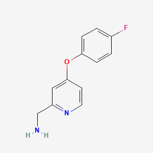 molecular formula C12H11FN2O B1463409 [4-(4-Fluorophenoxy)pyridin-2-yl]methanamine CAS No. 1251088-08-0