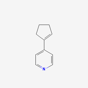 molecular formula C10H11N B14634136 Pyridine, 4-(1-cyclopenten-1-yl)- CAS No. 56698-37-4