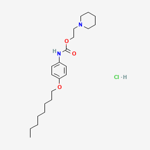 molecular formula C22H37ClN2O3 B14634190 Carbamic acid, (4-(octyloxy)phenyl)-, 2-(1-piperidinyl)ethyl ester, monohydrochloride CAS No. 55948-94-2