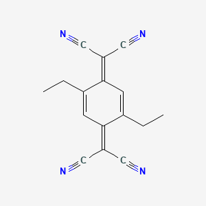 molecular formula C16H12N4 B14634218 Propanedinitrile, 2,2'-(2,5-diethyl-2,5-cyclohexadiene-1,4-diylidene)bis- CAS No. 56403-73-7