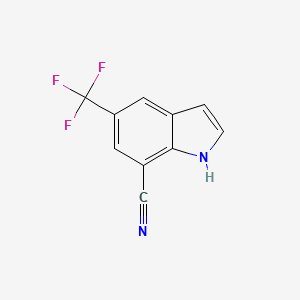 molecular formula C10H5F3N2 B1463424 5-(trifluoromethyl)-1H-indole-7-carbonitrile CAS No. 1221792-90-0
