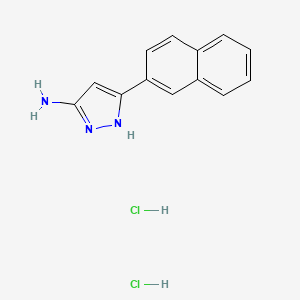 molecular formula C13H13Cl2N3 B1463429 5-(naphthalen-2-yl)-1H-pyrazol-3-amine dihydrochloride CAS No. 1325657-21-3