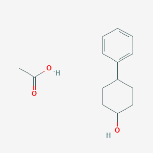 molecular formula C14H20O3 B14634306 Acetic acid;4-phenylcyclohexan-1-ol CAS No. 55122-66-2