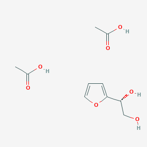 molecular formula C10H16O7 B14634358 acetic acid;(1R)-1-(furan-2-yl)ethane-1,2-diol CAS No. 53735-79-8