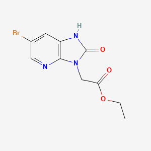 ethyl 2-{6-bromo-2-oxo-1H,2H,3H-imidazo[4,5-b]pyridin-3-yl}acetate