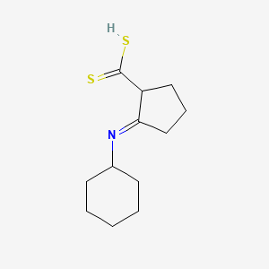 molecular formula C12H19NS2 B14634509 Cyclopentanecarbodithioic acid, 2-(cyclohexylimino)- CAS No. 54235-79-9
