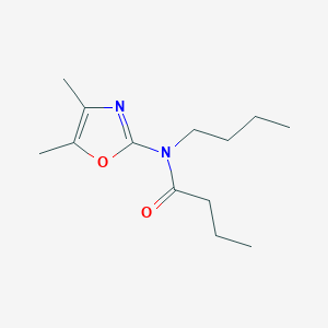 molecular formula C13H22N2O2 B14634611 N-Butyl-N-(4,5-dimethyl-1,3-oxazol-2-yl)butanamide CAS No. 57068-39-0
