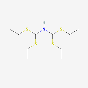 molecular formula C10H23NS4 B14634695 N-[Bis(ethylsulfanyl)methyl]-1,1-bis(ethylsulfanyl)methanamine CAS No. 53900-07-5