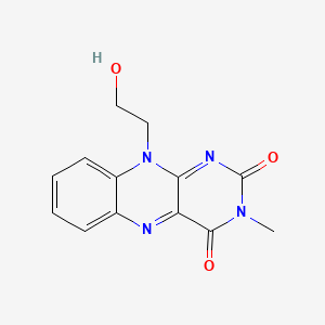 molecular formula C13H12N4O3 B14634714 Benzo[g]pteridine-2,4(3H,10H)-dione, 10-(2-hydroxyethyl)-3-methyl- CAS No. 56196-98-6