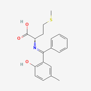 molecular formula C19H21NO3S B14634715 N-[(3-Methyl-6-oxocyclohexa-2,4-dien-1-ylidene)(phenyl)methyl]-L-methionine CAS No. 53510-99-9