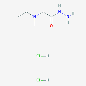 molecular formula C5H15Cl2N3O B1463476 2-[Ethyl(methyl)amino]acetohydrazide dihydrochloride CAS No. 1263377-17-8