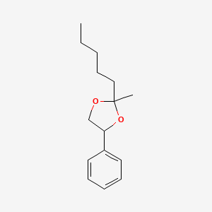 molecular formula C15H22O2 B14634894 2-Methyl-2-pentyl-4-phenyl-1,3-dioxolane CAS No. 55668-44-5