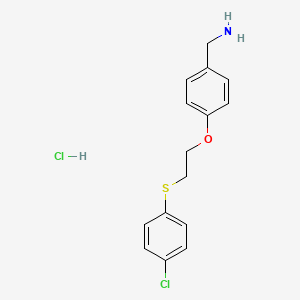 (4-{2-[(4-Chlorophenyl)sulfanyl]ethoxy}phenyl)methanamine hydrochloride