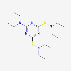 molecular formula C15H30N6S2 B14635024 1,3,5-Triazine-2,4-disulfenamide, 6-(diethylamino)-N,N,N',N'-tetraethyl- CAS No. 54139-41-2