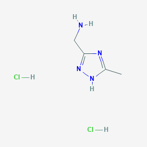 molecular formula C4H10Cl2N4 B1463504 (5-methyl-1H-1,2,4-triazol-3-yl)methanamine dihydrochloride CAS No. 1192477-93-2