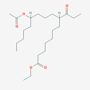 molecular formula C24H44O5 B14635076 Ethyl 12-(acetyloxy)-8-propanoylheptadecanoate CAS No. 54314-74-8