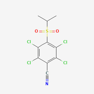 molecular formula C10H7Cl4NO2S B14635082 Benzonitrile, 4-((1-methylethyl)sulfonyl)-2,3,5,6-tetrachloro- CAS No. 56916-62-2