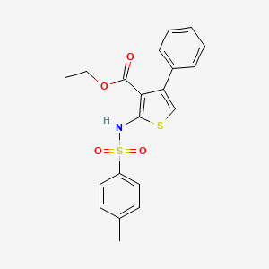 molecular formula C20H19NO4S2 B14635174 Ethyl 2-[(4-methylbenzene-1-sulfonyl)amino]-4-phenylthiophene-3-carboxylate CAS No. 53976-14-0