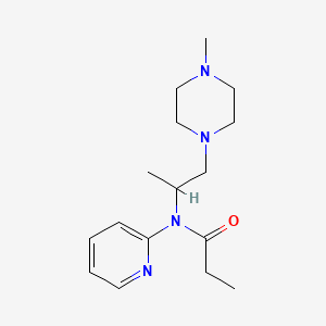 molecular formula C16H26N4O B14635188 Propanamide, N-(1-methyl-2-(4-methyl-1-piperazinyl)ethyl)-N-2-pyridinyl- CAS No. 54153-10-5