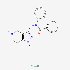 molecular formula C21H23ClN4O B1463519 N-[(1-Methyl-4,5,6,7-tetrahydro-1H-pyrazolo[4,3-c]-pyridin-3-yl)methyl]-N-phenylbenzamide hydrochloride CAS No. 1185302-45-7