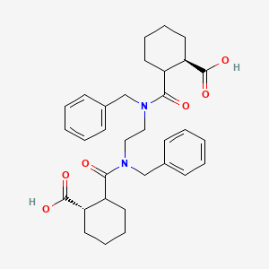 B1463521 2-({Benzyl[2-(benzyl{[(1R,2S)-2-carboxycyclohexyl]carbonyl}amino)ethyl]amino}carbonyl)cyclohexanecarboxylic acid CAS No. 1242775-34-3