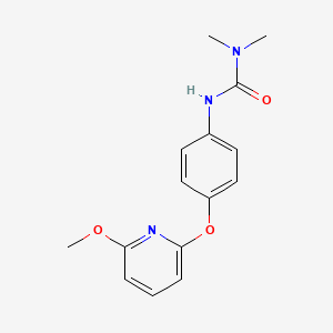 molecular formula C15H17N3O3 B14635232 N'-{4-[(6-Methoxypyridin-2-yl)oxy]phenyl}-N,N-dimethylurea CAS No. 57191-22-7