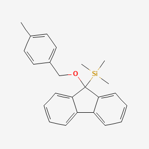 molecular formula C24H26OSi B14635257 Trimethyl{9-[(4-methylphenyl)methoxy]-9H-fluoren-9-yl}silane CAS No. 55696-15-6