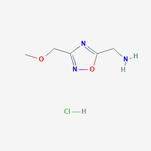 {[3-(Methoxymethyl)-1,2,4-oxadiazol-5-yl]methyl}amine hydrochloride