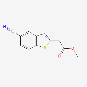 molecular formula C12H9NO2S B1463537 Methyl 2-(5-cyanobenzo[B]thiophen-2-YL)acetate CAS No. 1000340-05-5