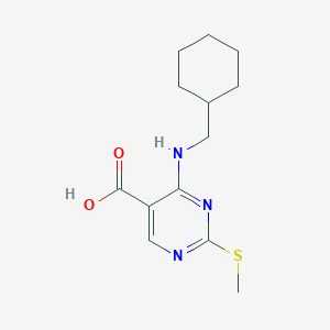 molecular formula C13H19N3O2S B1463538 4-(Cyclohexylmethylamino)-2-(methylthio)pyrimidine-5-carboxylic acid CAS No. 1065075-52-6